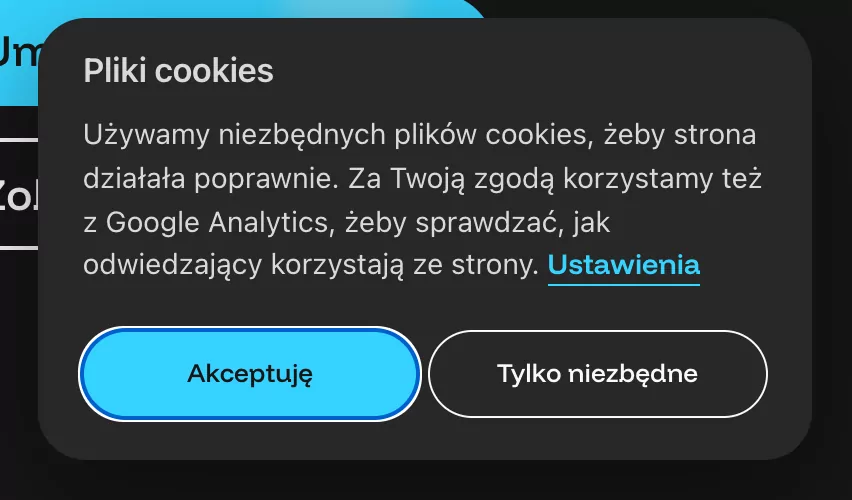 Baner cookies na it360.pl podczas nawigacji klawiaturą: przycisk Akceptuję ma widoczny niebieski obrys fokusu